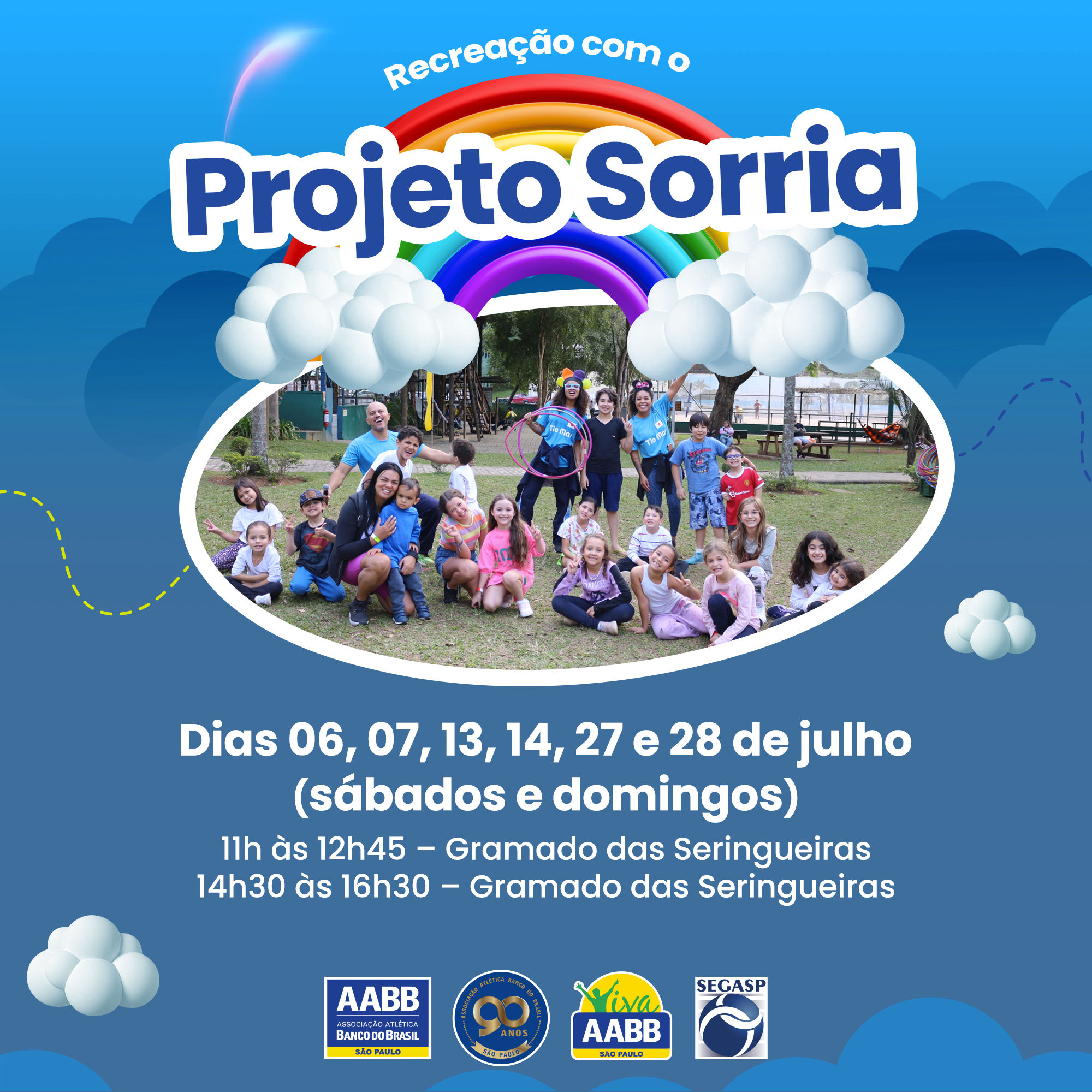 Recreação na AABB com o Projeto Sorria em Julho